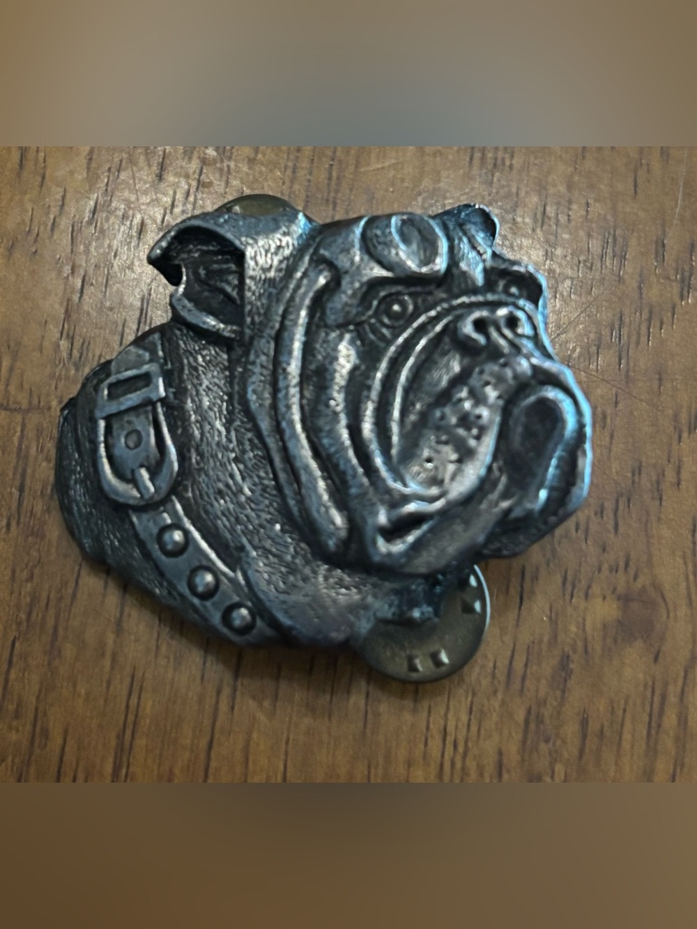 Vintage Bulldog Pin Brooch Lapel Jacket Vest Pewter